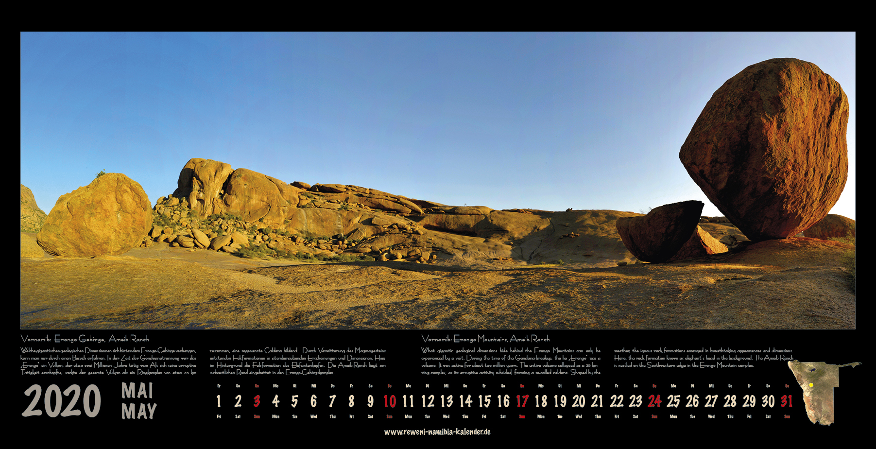 Niebel 2019 Kalenderblatter Namibia 2020 05