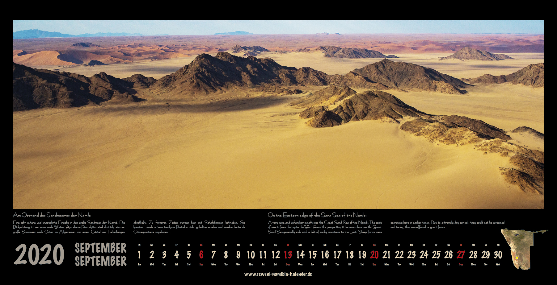 Niebel 2019 Kalenderblatter Namibia 2020 09
